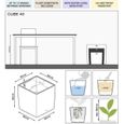 Pot de fleur - LEC - Cube Premium 40 - argent métallisé - résistant aux intempéries et aux UV-1