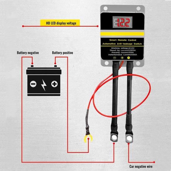 Interrupteur Coupe-batterie Voiture 12-24V - Étanche, Pour Couper Le Circuit électrique (camion, RV, Bateau, Voiture)