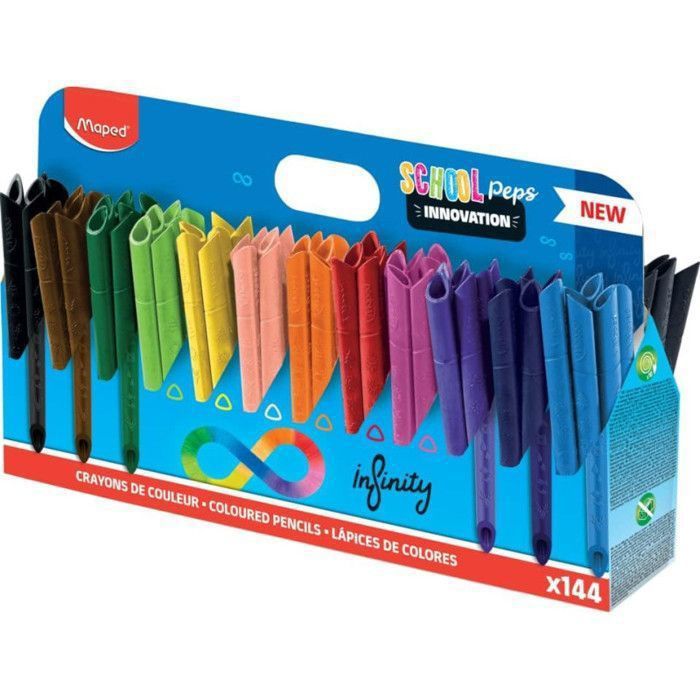 Crayons de couleurs Infinity Pack de 144 Maped 100 mine, Zéro