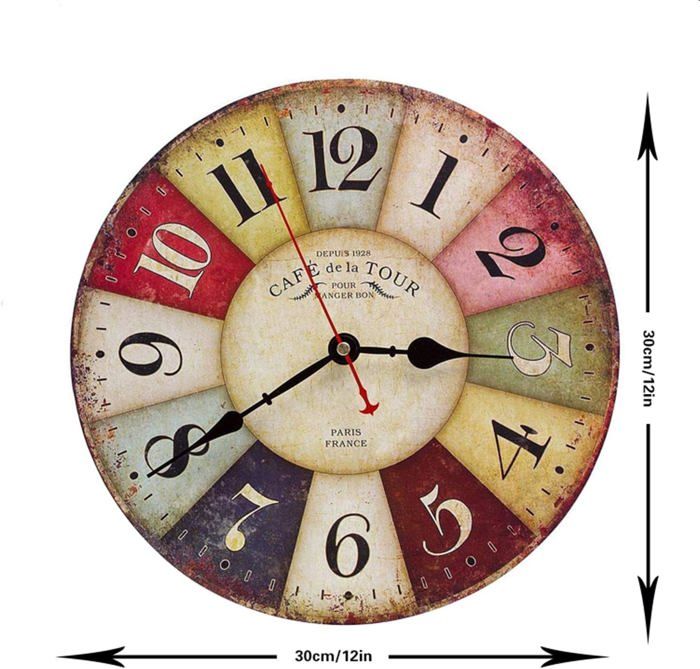 Horloge de table vintage Petit bureau for chambre à coucher, réveil silencieux horloge esthétique décor à la mode Table horloge de la batterie non ticking Bureau mignon bureau salon table étagère tabl