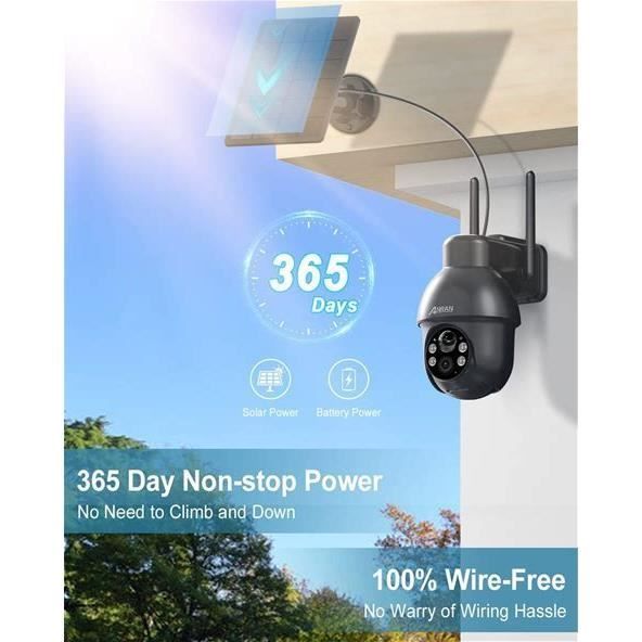 Kit de videosurveillance sans fil extérieure ANRAN HD 1080P 4CH NVR avec disque dur de 1 To + 4