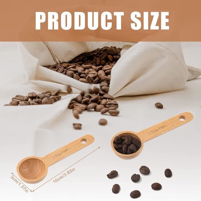 Cuillère à mesurer le café Cuillère à café en bois pour café moulu