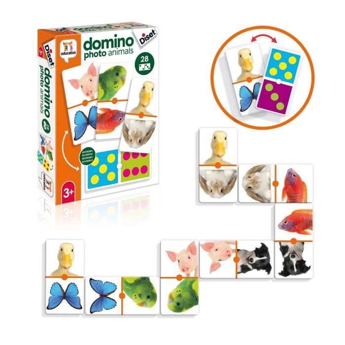 Jeu De Mémoire Diset Memo Photo Animaux – Dès 3 Ans – 54 Cartes Avec Photos Réelles – 2 à 4 Joueurs – Éducatif