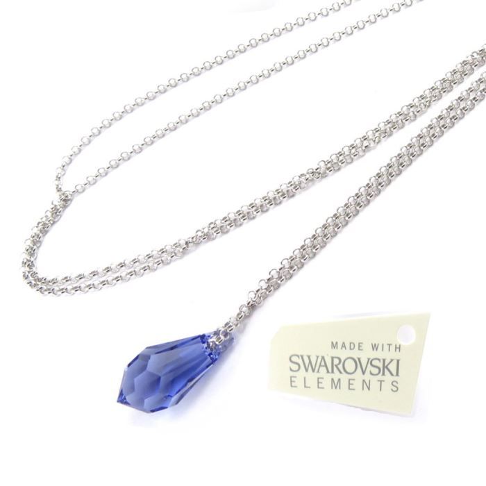 Collier Skalli Pendentif En Argent Et Cristal Violet - Occasion Bon état - Bijou