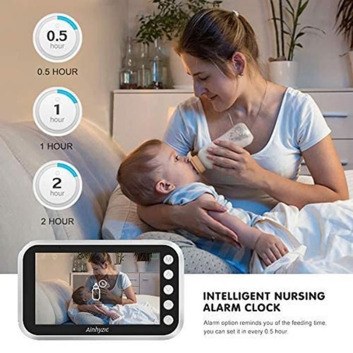 Babyphone Vidéo Blanc Sans Fil écran Couleur 720P Avec Caméra De ...