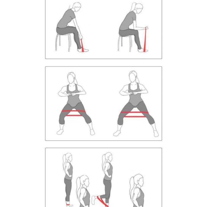 TD® 11 pièces bandes de résistance ensemble sport maison Fintess exercice Tube bandes porte