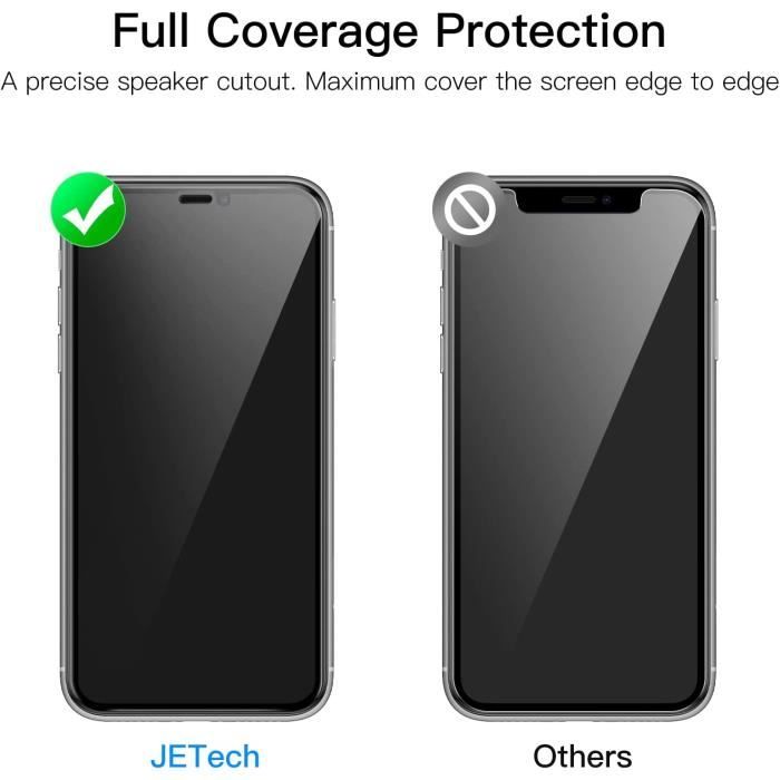 Film de protection d'écran anti-choc en verre anti-espion pour iPhone,  couverture complète de