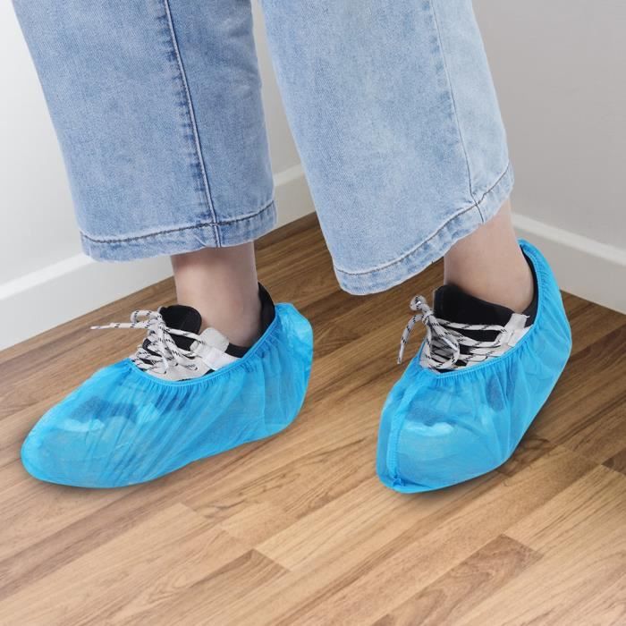Couvre-chaussures anti-poussière 100pcs Couvre-chaussures jetables non  tissés electromenager cuisson Bleu foncé