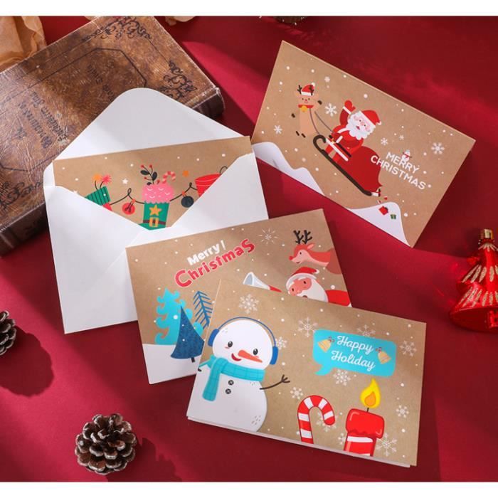 Carte de vœux en papier nacré de qualité supérieure dessinée à la main avec  enveloppes pour cartes de remerciement, de Noël, d'anniversaire, de mariage  : : Fournitures de bureau