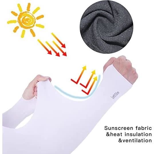4 Manchettes De Bras UV Running Homme Femme Taille Unique Noires Lefit Protection Solaire