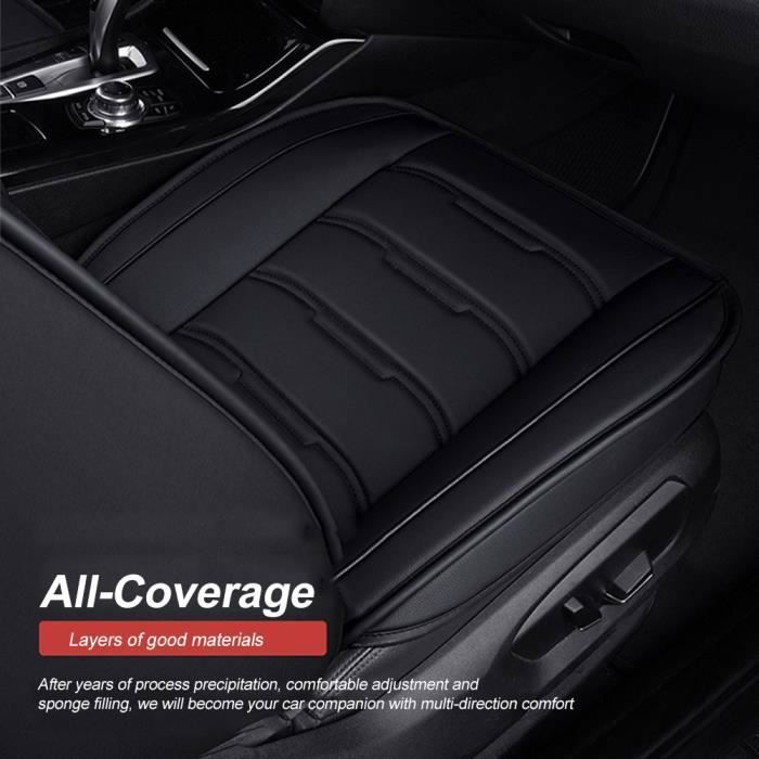 Housse De Siège Auto Antidérapante Beige - PU Imperméable - Confort Et Protection Contre L'usure - Poche De Rangement