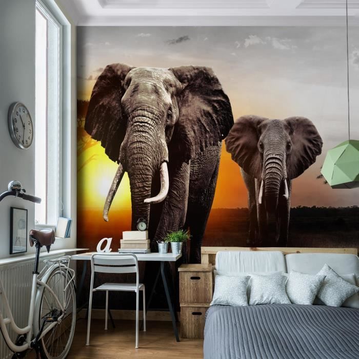 Papier Peint Mural Poster Photo Géant 3D Éléphant d'Afrique