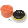 Kit de tampon de polissage 10,2 cm avec adaptateur pour perceuse Outils accessoires polissage pour voitures.-3