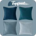 Housse de Coussin 40x40 cm- Coloré dégardé Bleu - Lot de 4 en Velours Doux -Topfinel-3