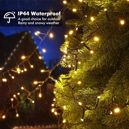 Guirlande Lumineuse 50m 500 LED Fil De Cuivre - 8 Modes, Télécommande, IP65 Pour Intérieur/extérieur