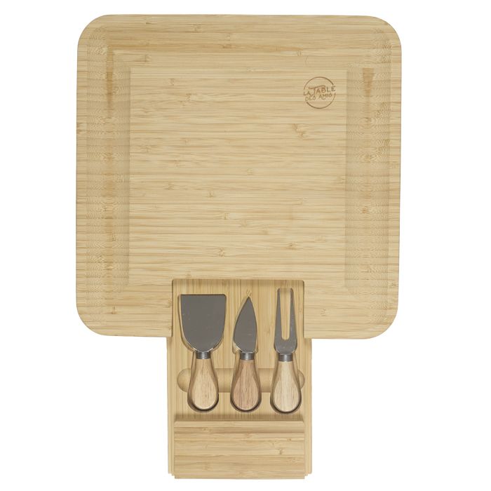Plateau Apéritif En Bambou Avec Tiroir à Couteaux - HOME DECO FACTORY