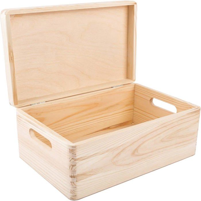 Boîte à Souvenirs Bébé Personnalisable - Gravure Ours Ou Prénom - En Bois Naturel, Dimensions 30x20x14 Cm - Cadeau Naissance