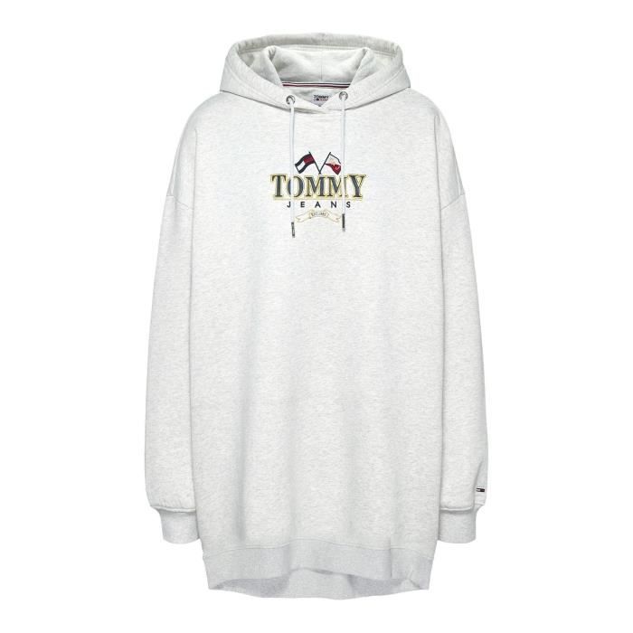 Sweat Tommy Jeans Robe Logo Femme Blanc Blanc Cdiscount Pr t
