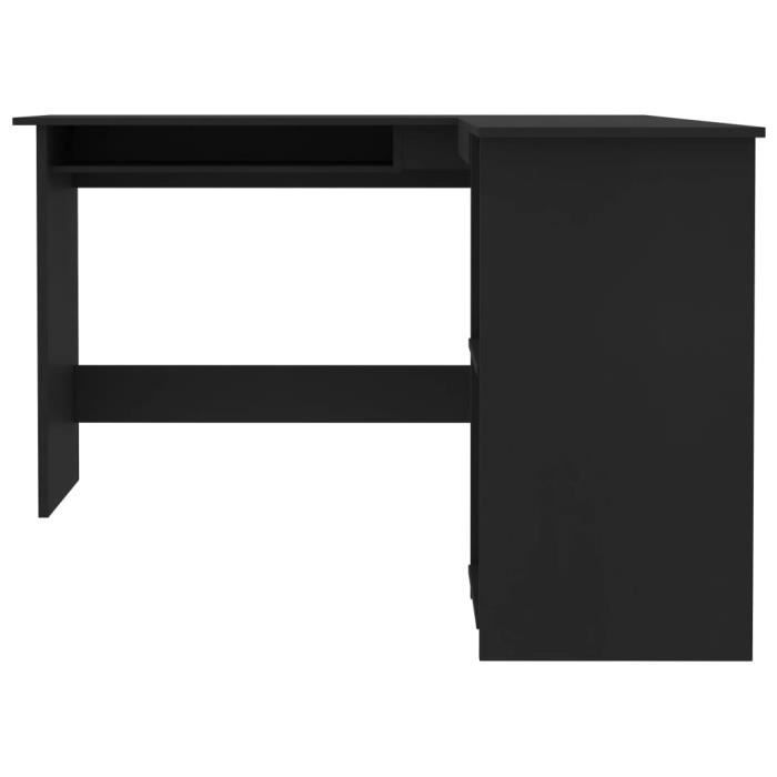 Maison Exclusive - Bureau d'angle en forme de L Noir 120x140x75 cm  Aggloméré