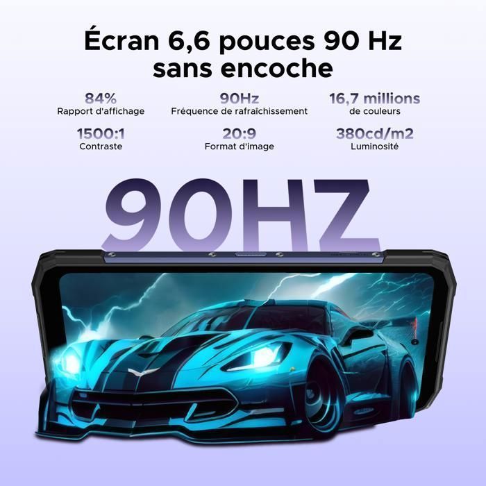 DOOGEE Blade 20 Android 15 - Teléfono inteligente resistente, 10300 mAh/18 W, 20 GB 128 GB/TF 2 TB Octa Core, teléfonos para juegos HD de 6.6 pulgadas, cámara de 16 MP, teléfono