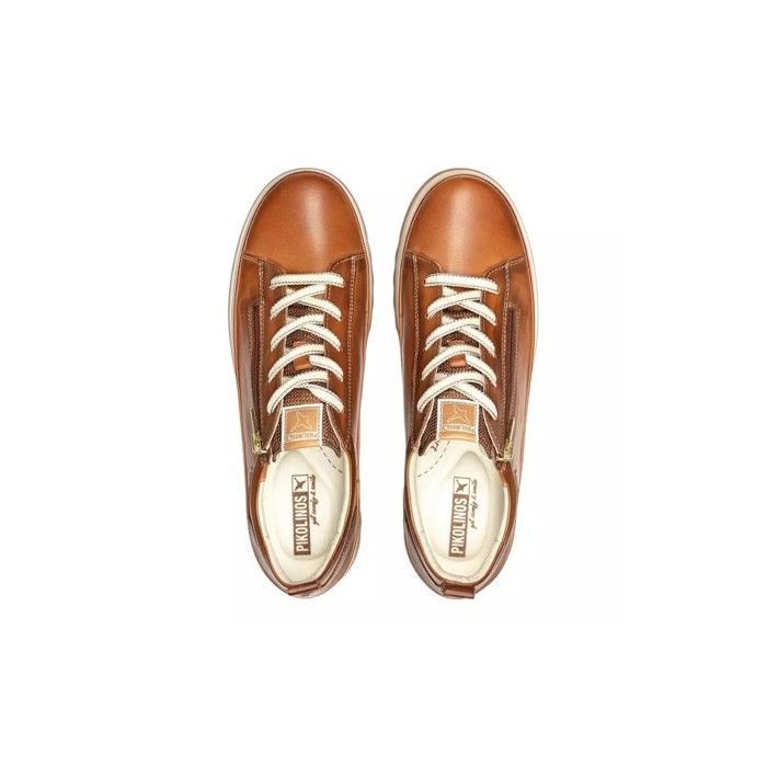 Baskets Femme Infinity Vigo En Cuir à Lacets - Semelle Mémoire De Forme, Talon 3 Cm, Fermeture éclair Latérale