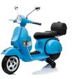Moto électrique pour enfant VESPA officiel 12v licence Piaggio Bleu - ATAA CARS - 2 roues - Batterie 12v 7ah-0