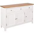Buffet bahut armoire console meuble de rangement 110 cm bois de chêne massif 4402051-0