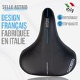 GADISTA France, Selle velo ASTRID, Selle velo ultra confortable, selle extra large fait mains en ITALIE avec technologie brevetée 3Z-0