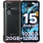 DOOGEE BLADE 20 Smartphone Android 15 20Go+128Go –Batterie 10300 mAh 18 W – Écran 6,6" HD IPS + 90 Hz, Portable Incassable Noir