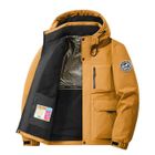 INSFITY Blouson Homme Hiver à Capuche Chaud Doublé Polaire Veste Cargo Imperméable Couleur Unie Pour Automne Hiver - Jaune