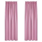 Deconovo 2 Pièces Rideaux Occultants de Porte Thermique Anti Froid Rideau Salon Galon Fronceur 140×175cm Rose