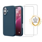 Coque de téléphone - EVETANE - iPhone 16 - Antichoc - Silicone liquide - Bleu marine