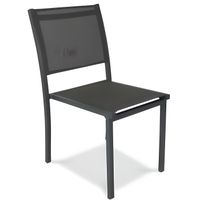 Chaise de jardin empilable en aluminium et textilène - Oviala - Gris