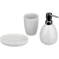Set de salle de bain en céramique blanc - SILUMEN - 3 accessoires