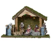Crèche de Noël complète lumineuse 8 santons