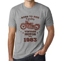 Homme Tee-Shirt Né Pour Rouler Un Moteur Légendaire Depuis 1983 – Born To Ride Legendary Motor Since 1983 – 40 Ans T-Shirt Cadeau