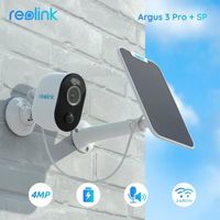Reolink Argus 3 Pro + Panneau Solaire - 4MP Caméra Solaire WiFi 2,4/5 Ghz Détection intelligente Vision Nocturne en Couleur - Blanc