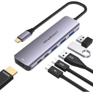 HUB Hub USB C, Adaptateur USB C 6 en 1 avec HDMI 4K, 3
