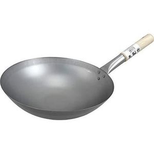 11pc antiadhésif wok set en acier carbone/bois poignée/bols/cuillère/baguettes/sets de table