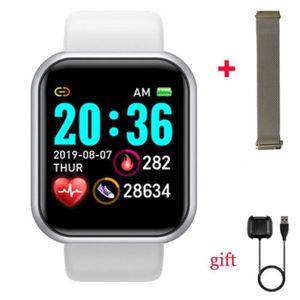 MONTRE CONNECTÉE Montre connectée,Y68 montre intelligente femmes hommes D20 Sport Smartwatch montre pour Android Ios - Type y68s white steel