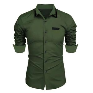 Chemise Marine Layer Homme – Vert, Manches Longues, Coton, Poches – Taille L