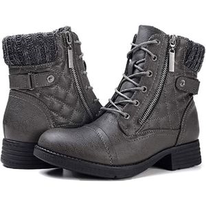 Bottines Femme HSyc à Bout Pointu - Talon 4cm Boucle Velours Fourrure Synthétique