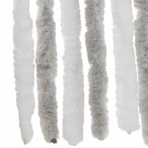 MOUSTIQUAIRE OUVERTURE BAU Rideau anti-mouches gris clair et blanc 100x230 cm chenille - Pwshymi - JHR15741