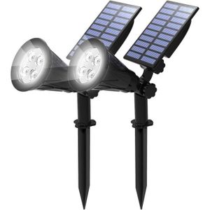 APPLIQUE EXTÉRIEURE [2 Pack] Led Solaire Projecteur, Lampe Solaire De 