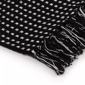COUVERTURE - PLAID Couverture coton à carrés 125 x 150 cm Noir LVD