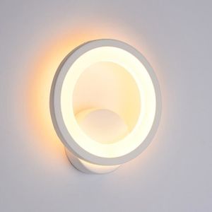 APPLIQUE  Applique Murale Interieur LED Lampe Murale Ronde Blanc Chaud Moderne pour Chambre Salon Escalier Couloir - blanc
