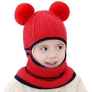 Ensemble bonnet et écharpe pour enfant en tricot avec doublure polaire pour le ski et les sports de plein air
