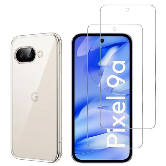 Pack Protection Google Pixel 4A : Coque Souple Silicone + Verre Trempé - Transparent - Neuf