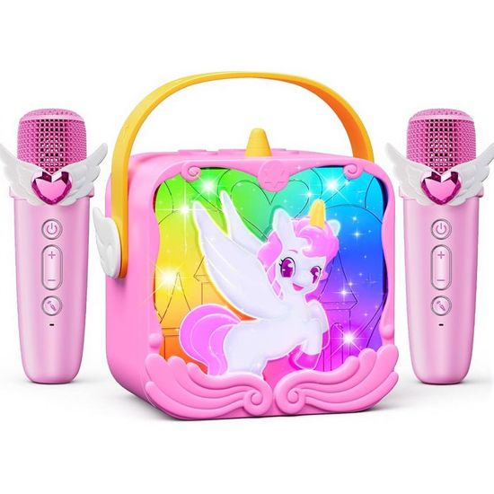 Micro Karaoké Enfant Super Héros – 2 Micros Sans Fil Bluetooth, Enceinte 6W, 5 Effets Vocaux, Batterie Rechargeable – Cadeau Garçon 3-12 Ans