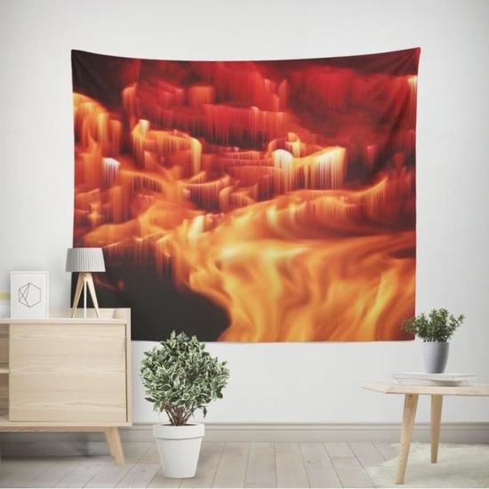 Tapisserie Murale 3D Effet Eames 70x100cm - 100% Polyester - Déco Chambre Ou Salon - Accessoires Suspension Inclus